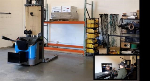 利用远程控制技术可在家驾驶叉车