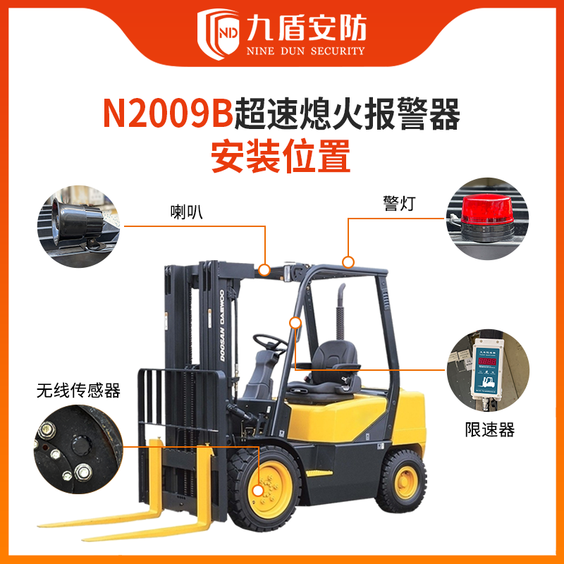 N2009B叉车超速熄火器三级速度设定断电熄火停车倒车语音提醒