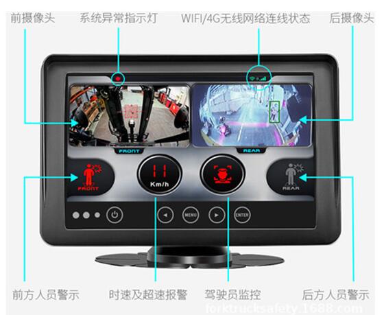 九盾安防智能AI影像叉车盲区防撞预警装置防撞系统