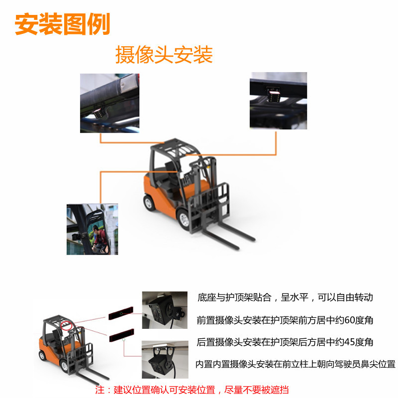 九盾安防 叉车智能AI影像防撞系统 人车前后盲区报警防撞系统